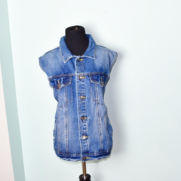 Jackets & Blazers - Beautiful Denim Medium Wash Vest